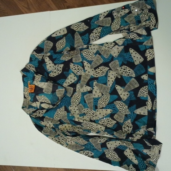 Tory Burch Black Blue White Sequined Shell Blouse A18 - Picture 1 of 7